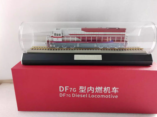 1:87 34CM DF7G Diesel Locomotive Train Railway Passenger Cars Diecast Model