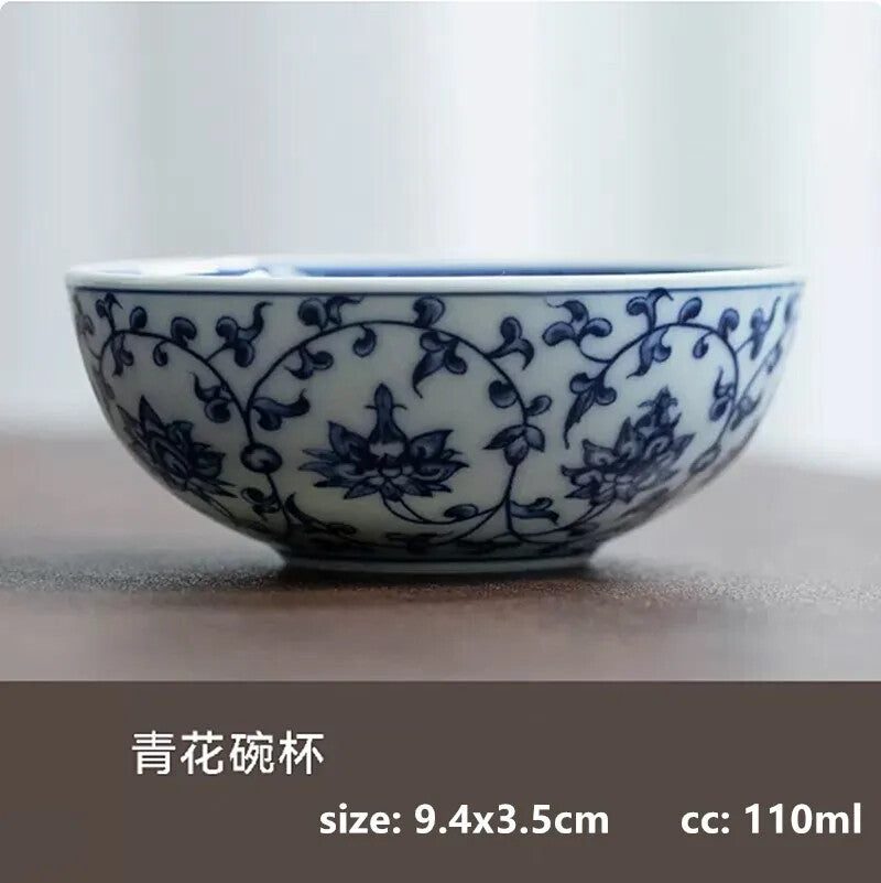 1Pc Chinese Blue and White Porcelain Teacup High-quality Ceramic Tea Cup Tea Set