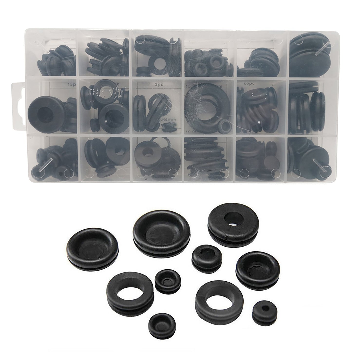 125PCS/Set Rubber Grommet Firewall Hole Plug Electrical Wire Gasket Assortment