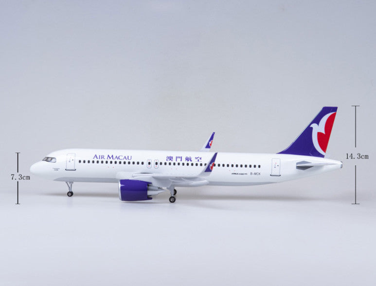 47CM 1:80 AIR MACAU AIRBUS A320neo Airplane Landing Gears Resin Aircraft Model
