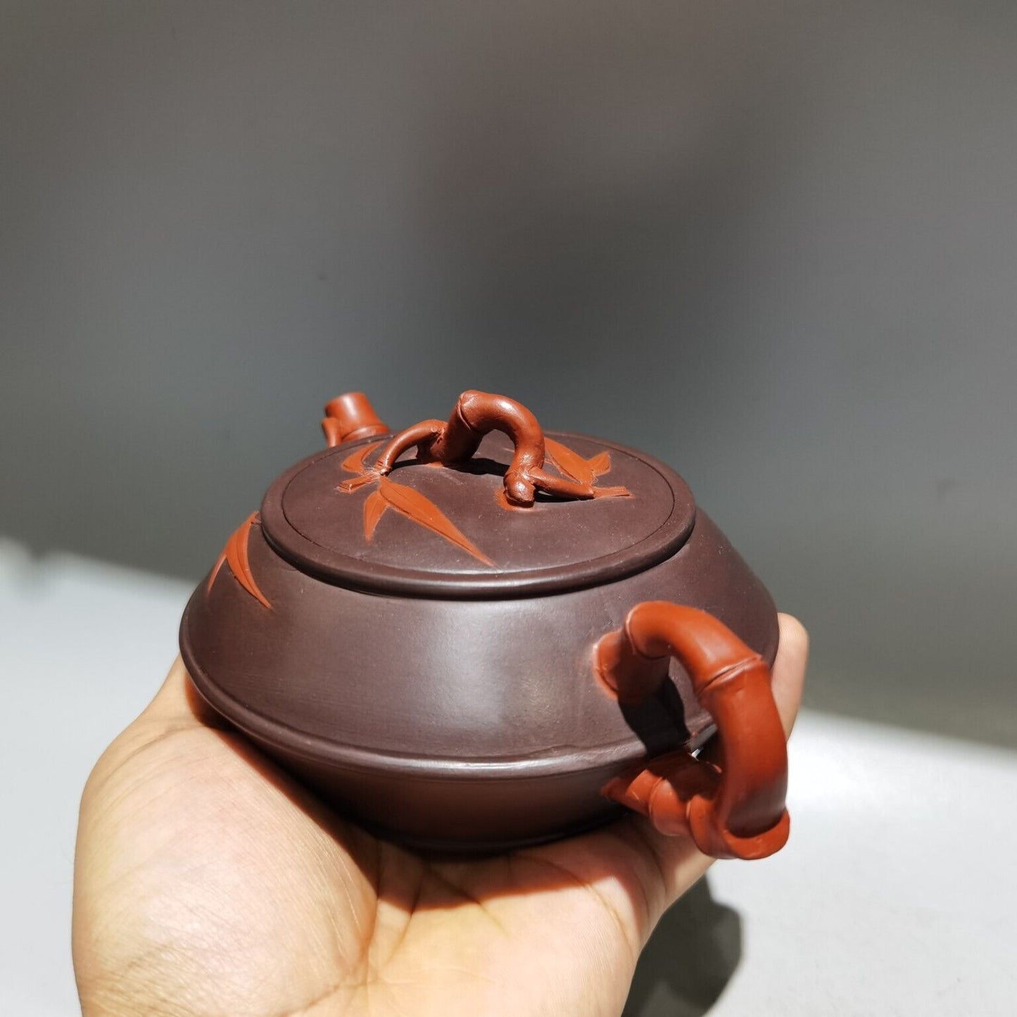 vintage chinese yixing purple clay teapot zisha bamboo teaware collection rare