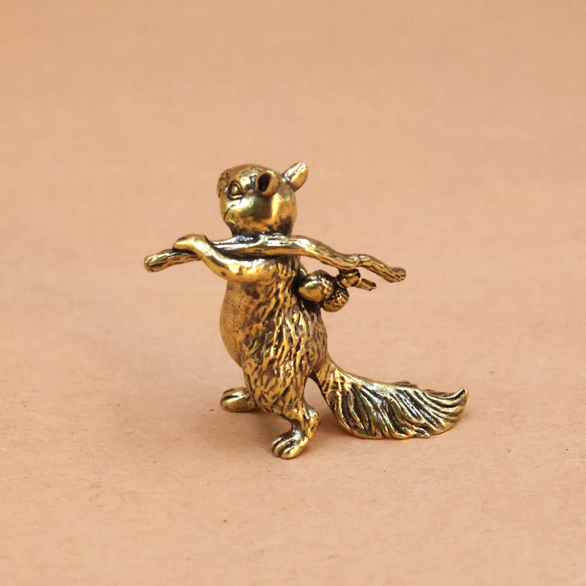Squirrel Brass Animal Figure Home Decor Office Desk Decoration Ornament Craft