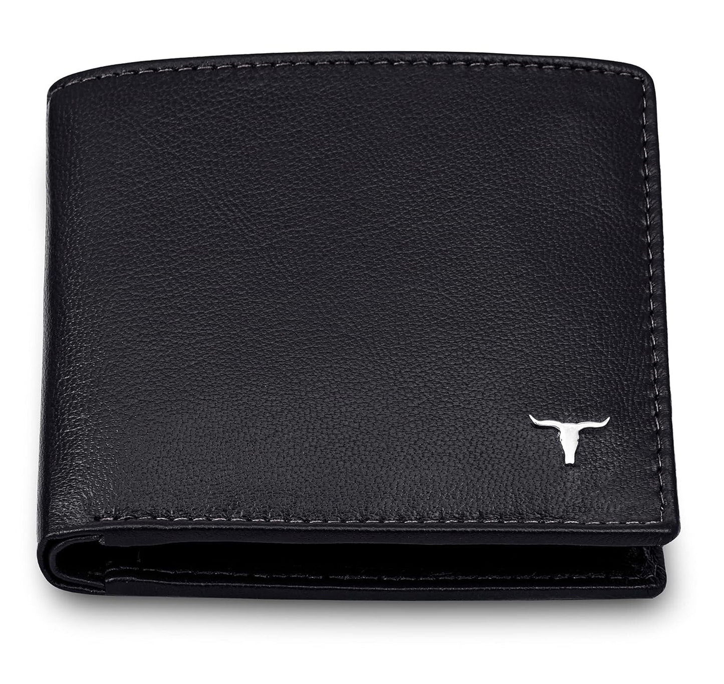 New Black Bi-Fold Leather Men's Wallet RFID Protection Gift Item