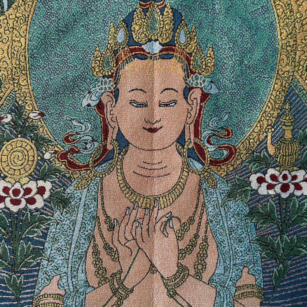 Ancient Tangka Embroidery Guanyin Bodhisattva in Tibet, China 60*90CM(观音菩萨6566)