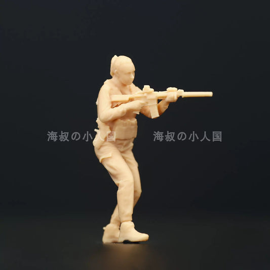 1/64/43 Modern female special forces Special police Mini Figures white Model 4Pc