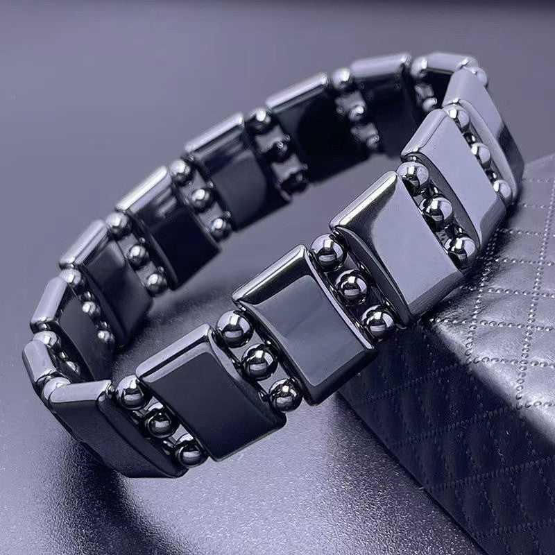 Terahertz Bracelet Magnet Bracelet Black Gallstone Energy Stone Bracelet