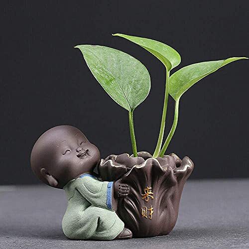 Creative Little Monk Home Decor Tea Set Accessories Small Hydroponic Vase