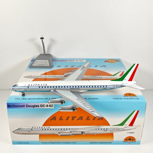 1:200 InFlight Alitalia DC-8-62 I-DIWY Passenger Airplane Diecast Plane Model