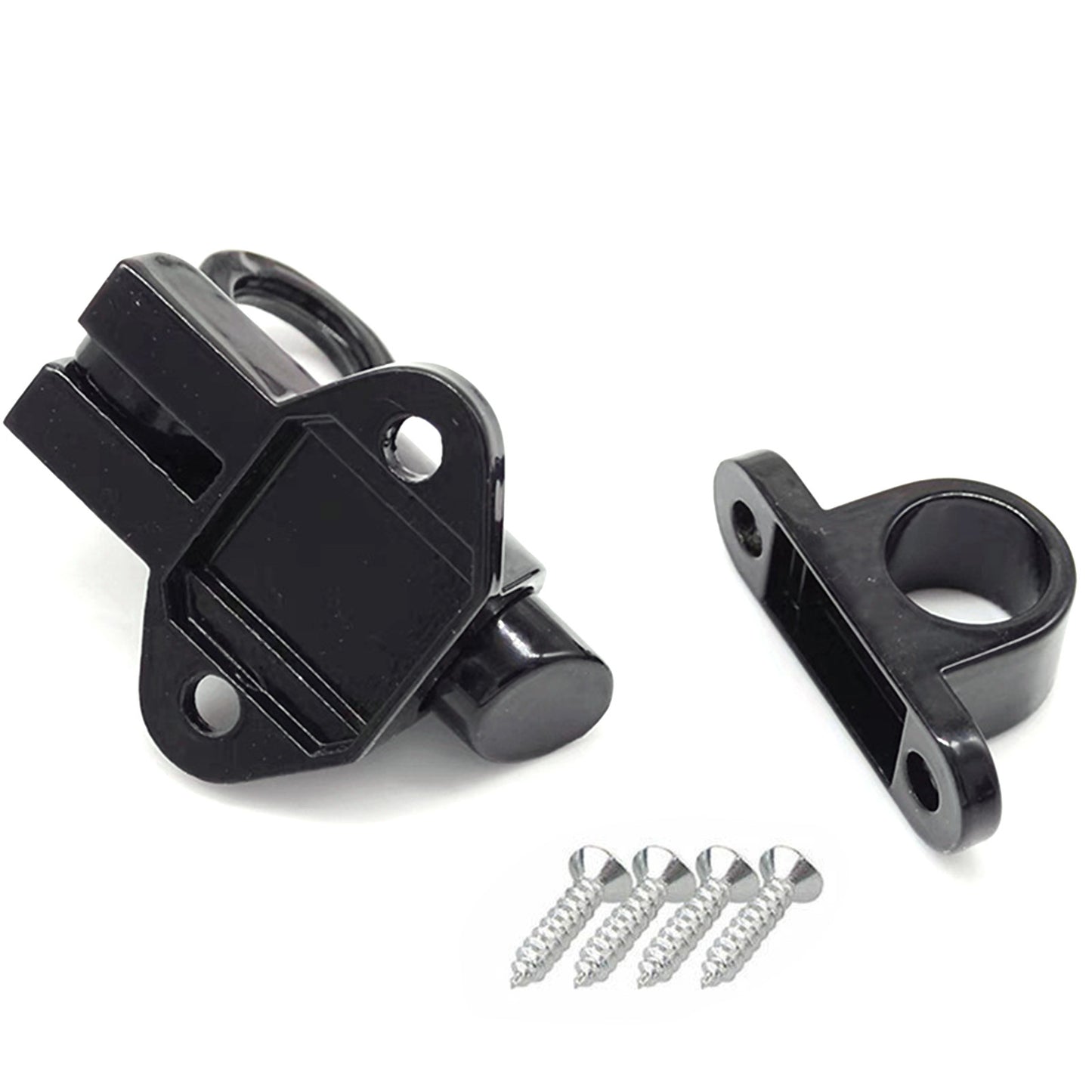 Black Aluminium Alloy Spring Door Lock with Automatic Locking Mechanism A
