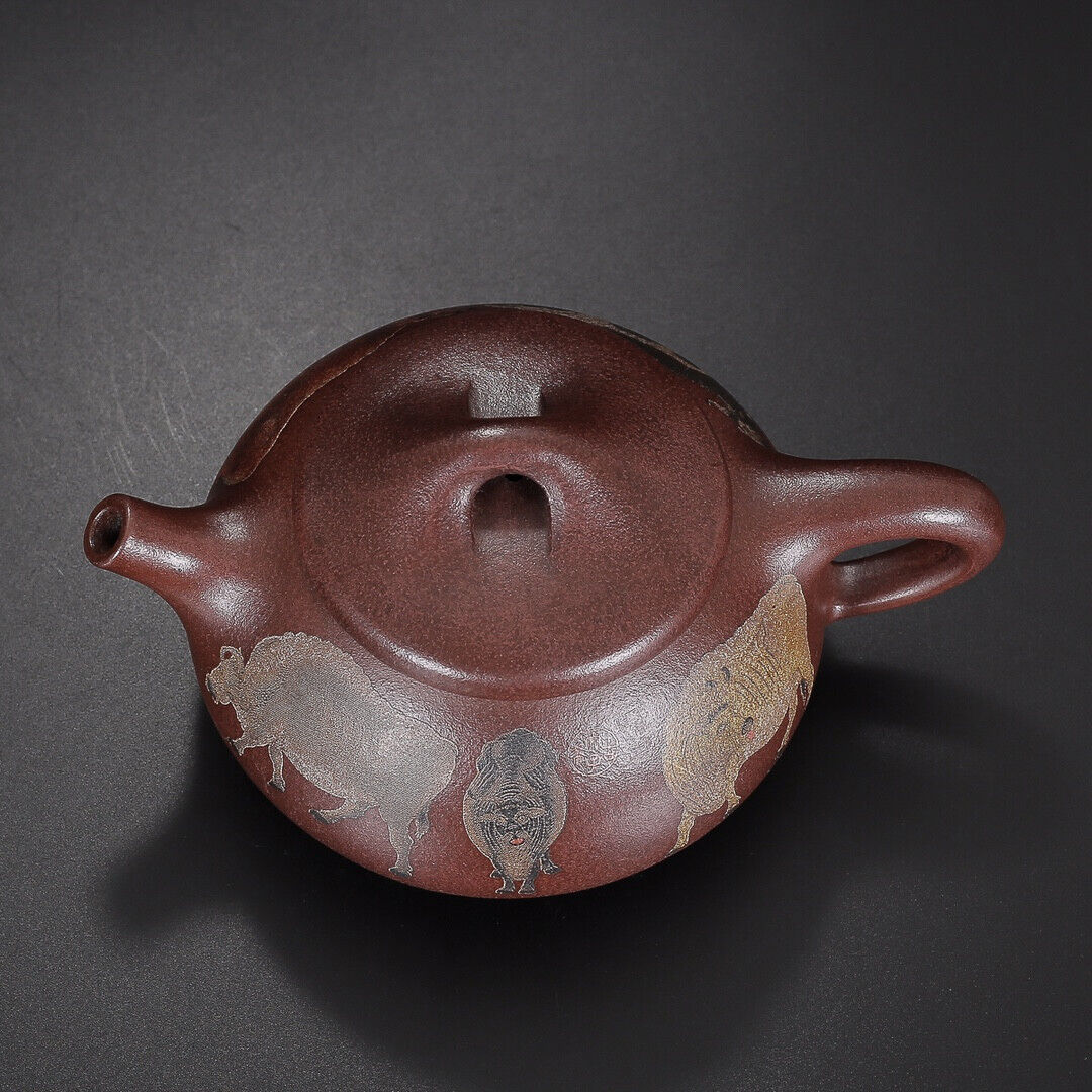 Chinese Yixing Zisha Clay Handmade Exquisite Teapot (五牛石瓢 底款:高永伟)