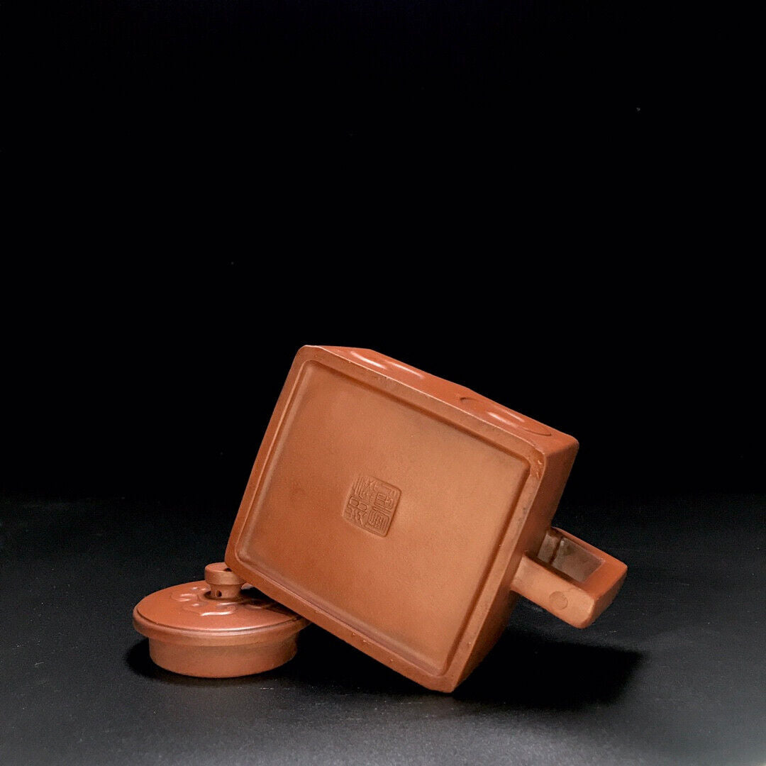Chinese Yixing Zisha Clay Handmade Exquisite Teapot (四方如意壶 底款:曼唏陶艺)