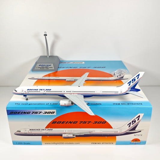 1:200 InFlight Boeing 757-300 N757X Passenger Airplane Diecast Plane Model