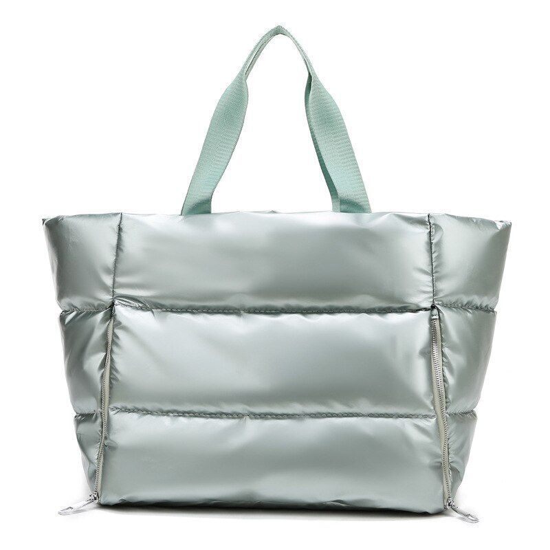 Large Shoulder Bag Waterproof Nylon Bag Space Padded Cotton Feather Down Tote