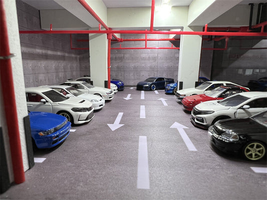 1:64 Garage Parking Lot Underground Parking Scene Unassembled Model Toy No Car