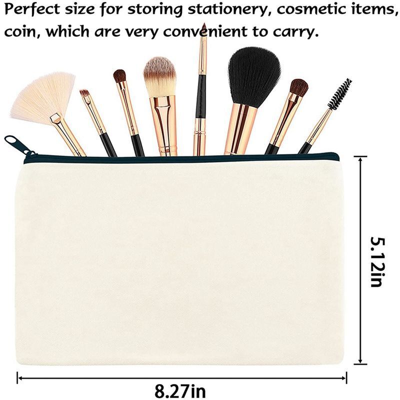 16Pcs Cosmetics Bag Zipper Canvas Makeup Pouches Toiletry Bag Traveling 21*13 CM