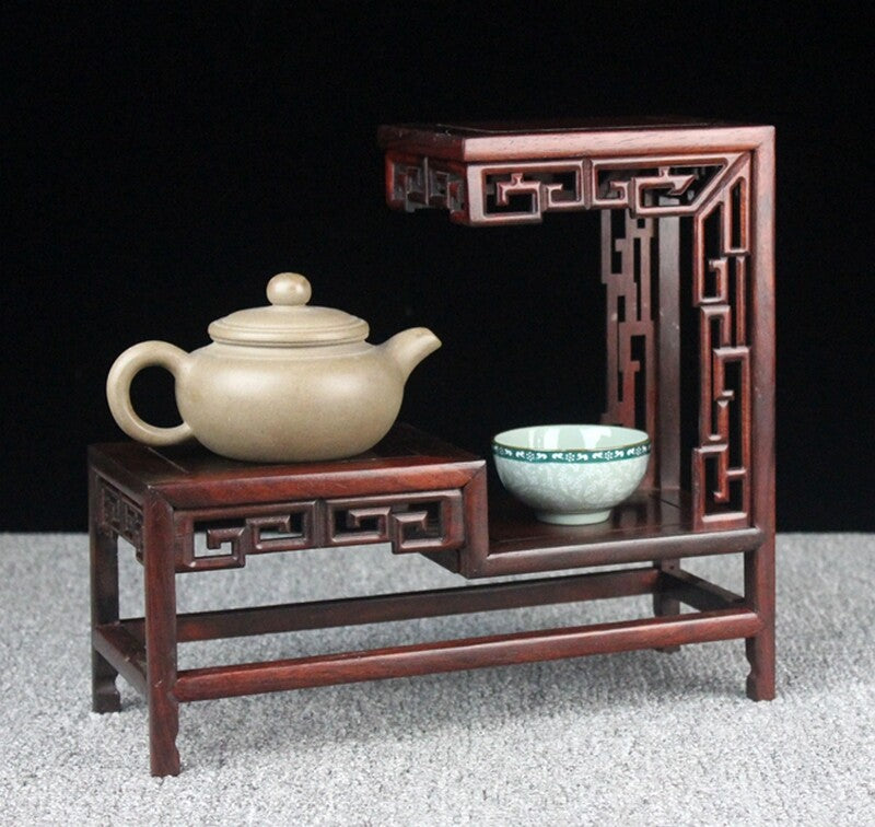 Old Rosewood Rack Art Craft Stand Bonsai Teapot Stone Vase Flower Pot Base