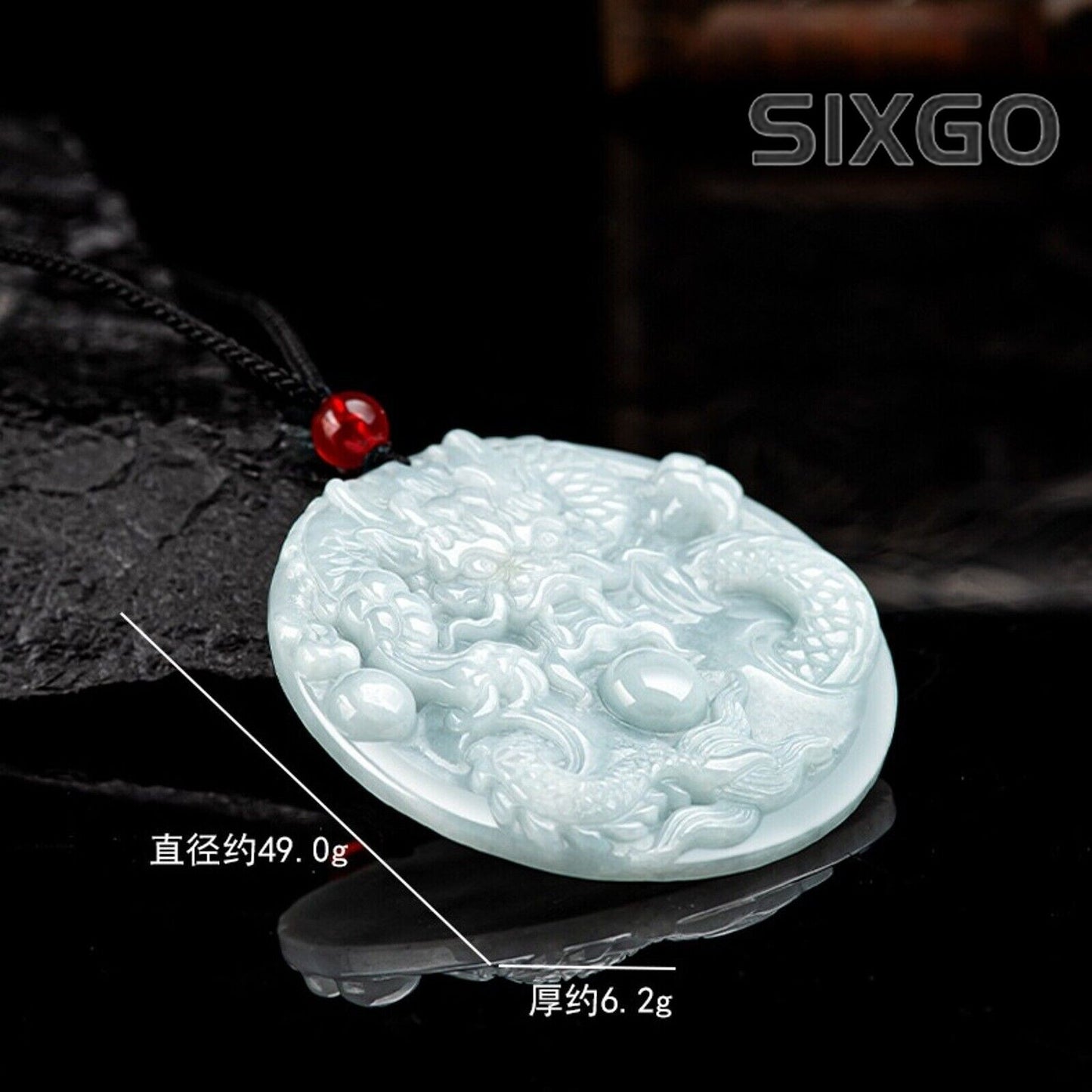 Natural Grade A Jade Jadeite Men Women Lucky Zodiac Dragon Round Pendant