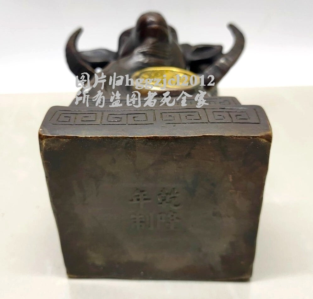 Brass Carved Goat Head Statue Paperweight Animal Collections Home Decor