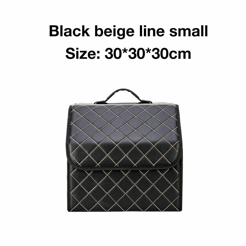Car Trunk Storage Organizer Bag PU Leather Box Folding Stowing Tidying SUV Broad