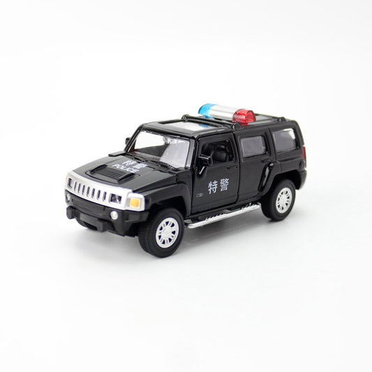 1:43 Diecast Hummer H3 Police SUV Metal Car Model Toy Pull Back Door Open Gift