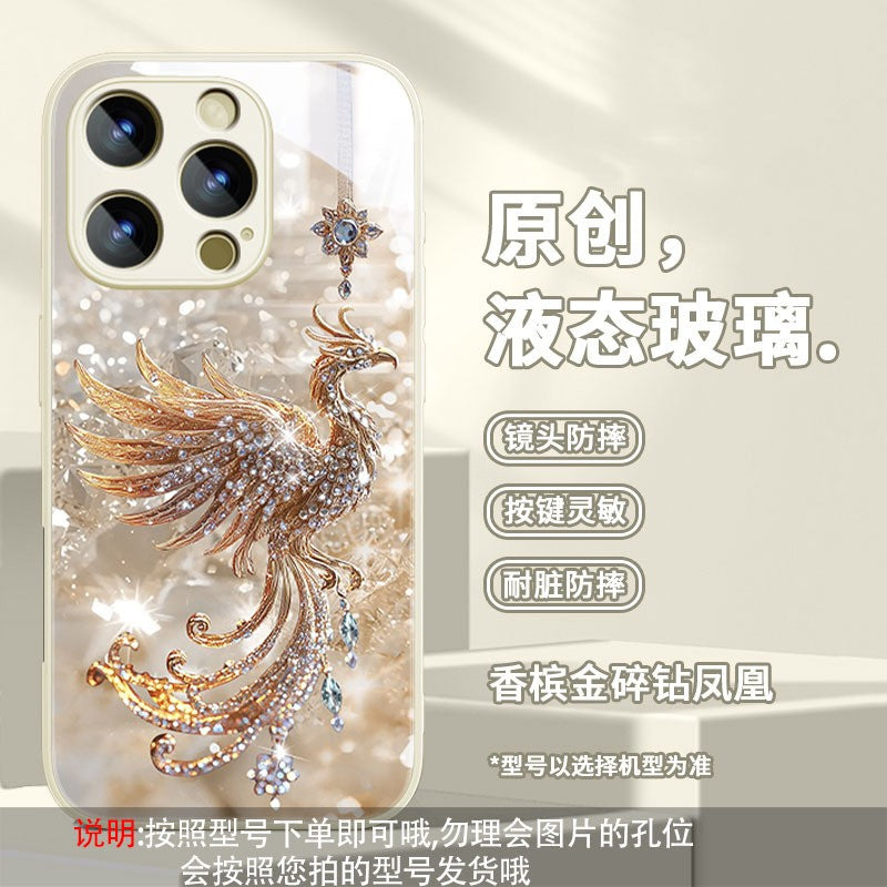 Phoenix Premium Glass Shockproof Case for iPhone 17 Pro Max / 16 / 15 / 14