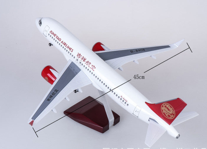47CM 1:80 JUNEYAO AIRLINES AIRBUS A320neo Airplane Landing Gear Resin Model