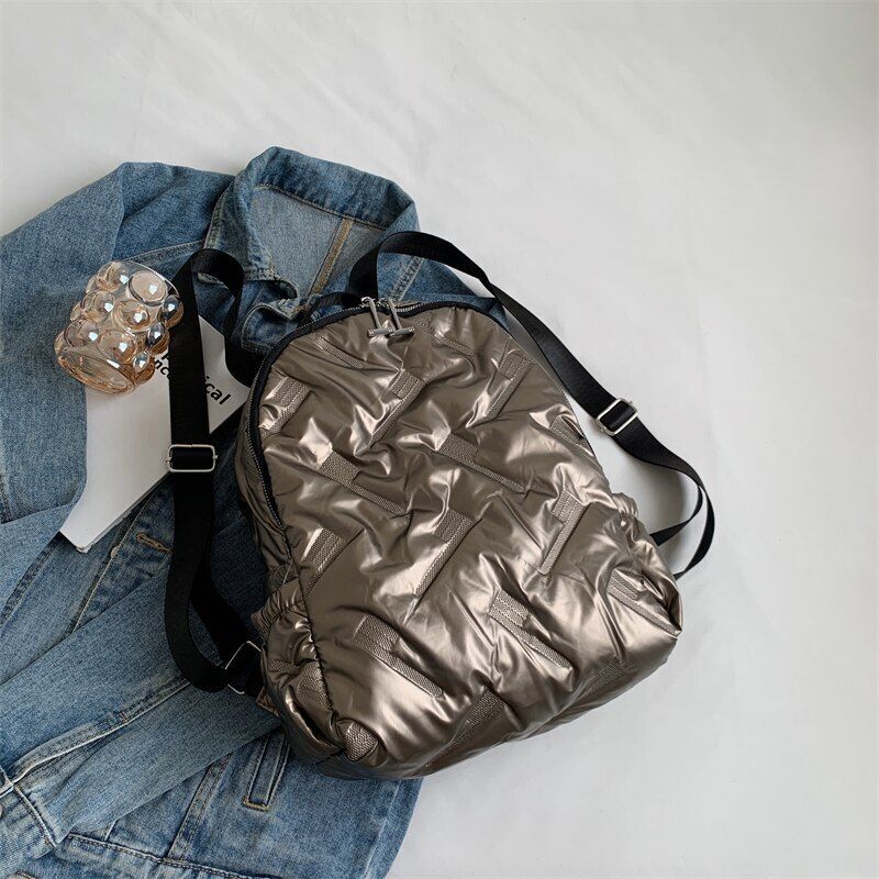 Space Down Backpack Women Minimalist Backpacks Traveling Back Bags 27*35*12 CM