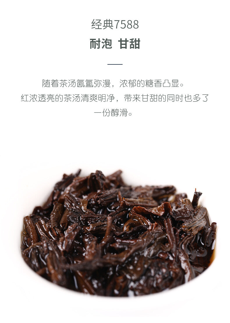 250 克 2020 年台湾老同志 7588 云南普洱茶砖 Shu Pu-erh Ripe Puerh-