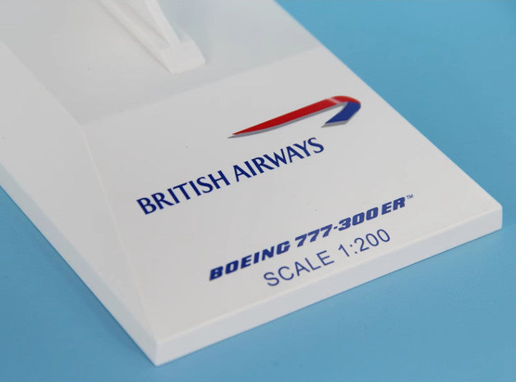 37CM 1:200 Risesoon British Airways BOEING 777-300ER Airplane ABS Plastic Model