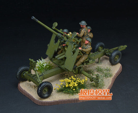 1/72 WWII British Bofors 40-mm MK-2 AA-Gun & Crew Model handpainted model 6170
