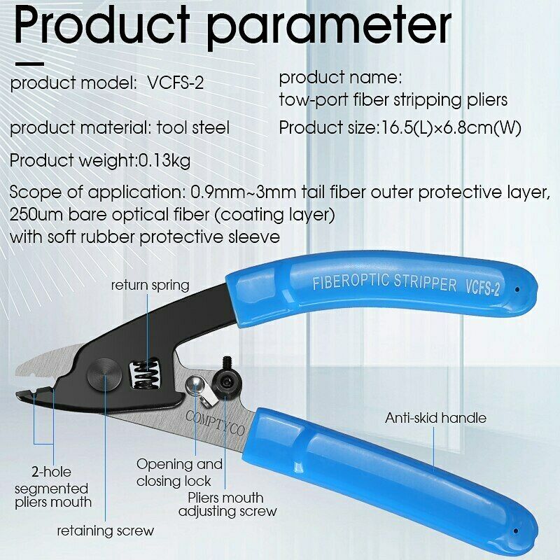 VCFS-2 Two-port Fiber Optical Stripper Pliers Wire Strippers for FTTH Tool