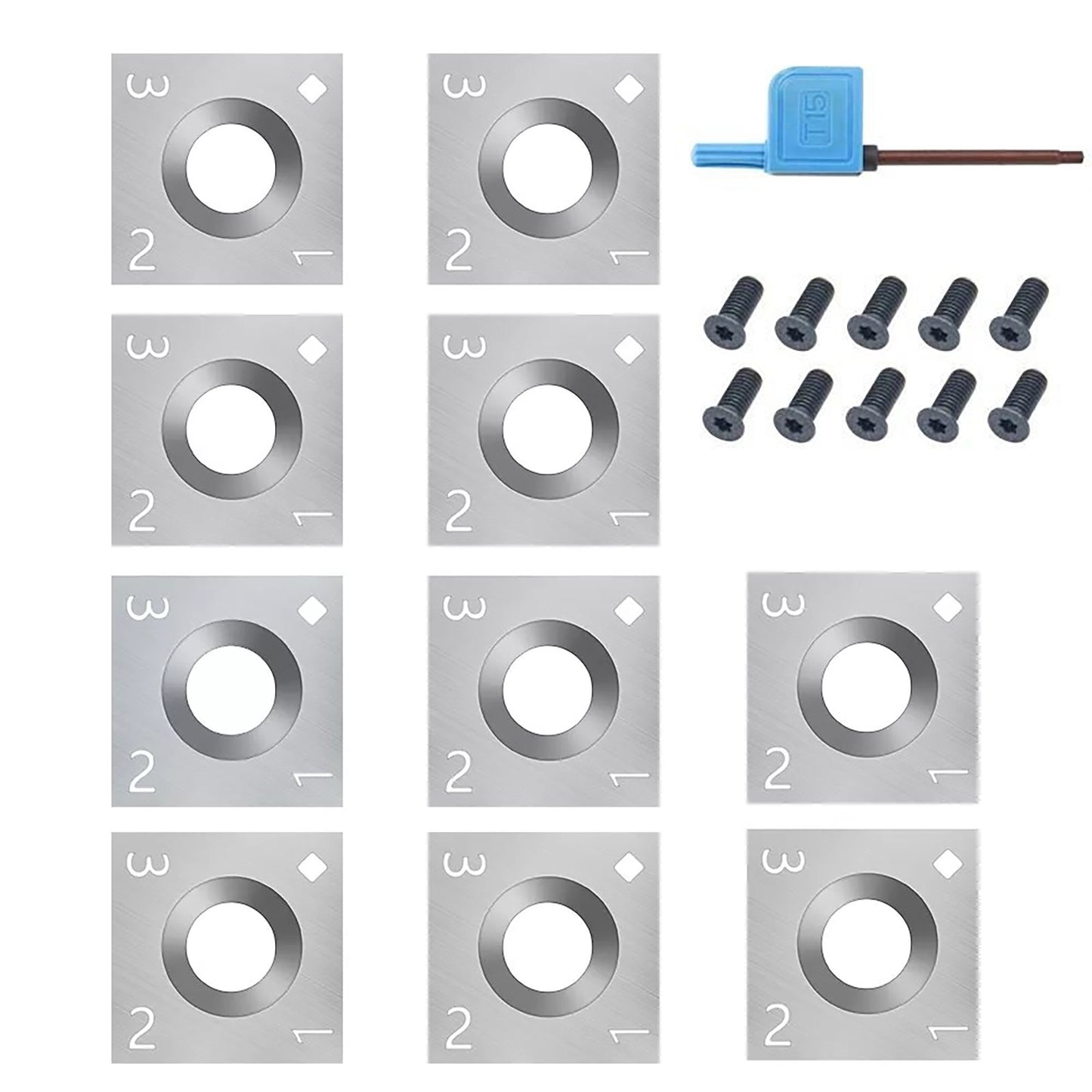 10x Square Carbide Inserts Replacement Cutters for Wood Lathe Turning Tool