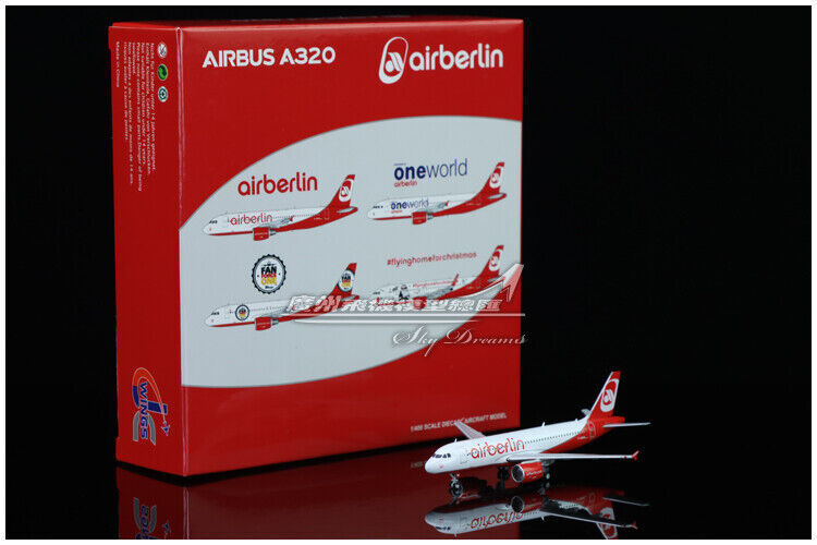 1:400 JC Wings Air Berlin AIRBUS A320 Passenger Airplane Diecast Aircraft Model