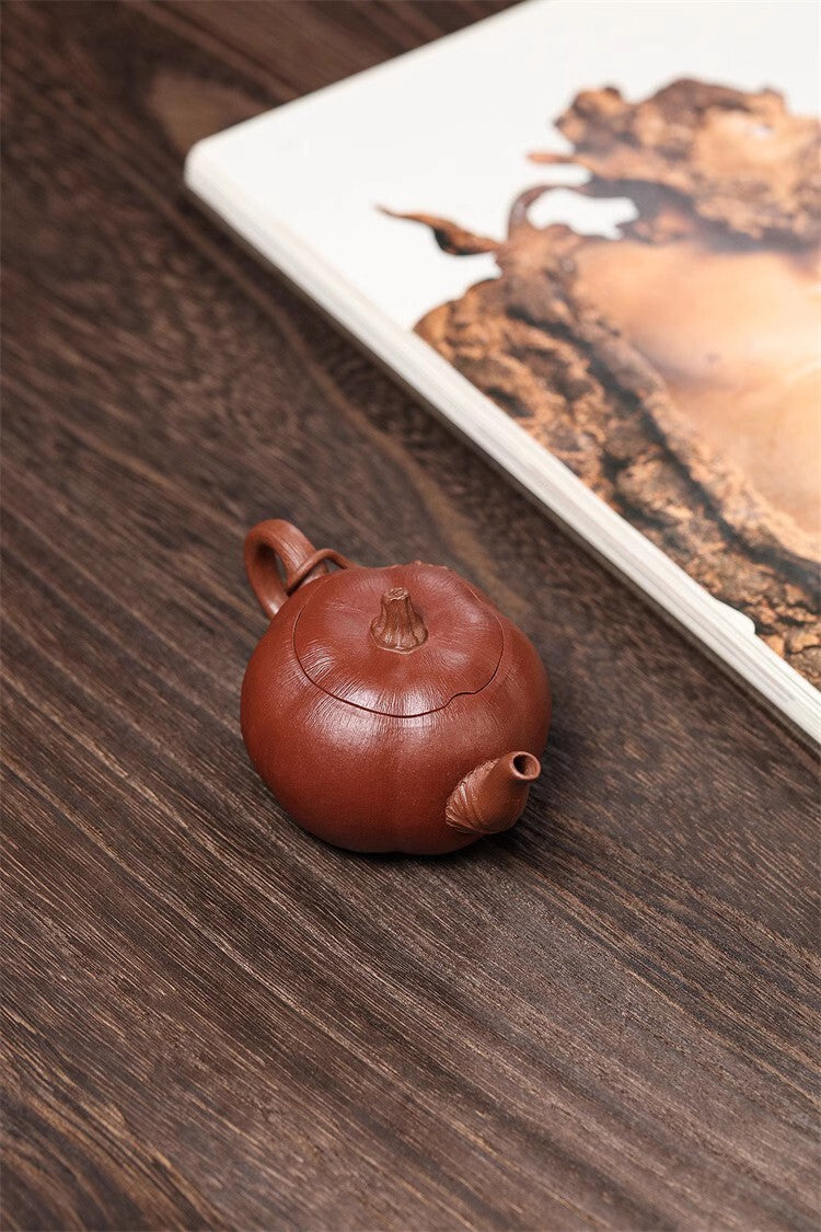 120cc chinese Yixing Handmade Zisha teapot Duan ni Pumpkin Gongfu Tea Pot