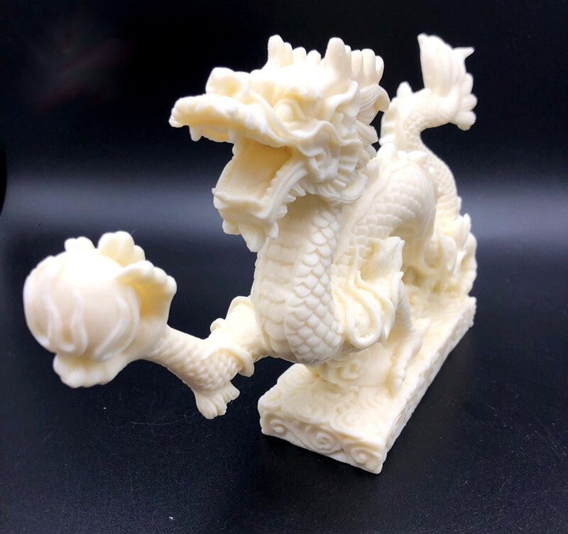 Chinese Dragon Holding A Pearl Ball Statue Feng Shui Decor