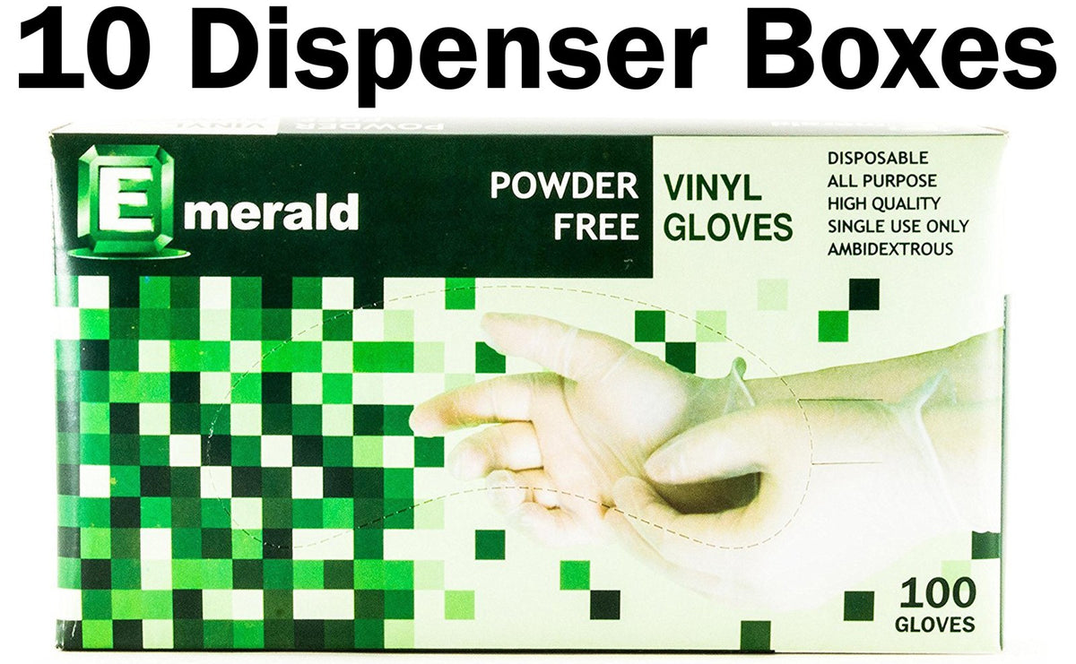 Emerald Shannon 1,000 Count SIZE SMALL Powder-Free Vinyl Gloves – 4 Mil