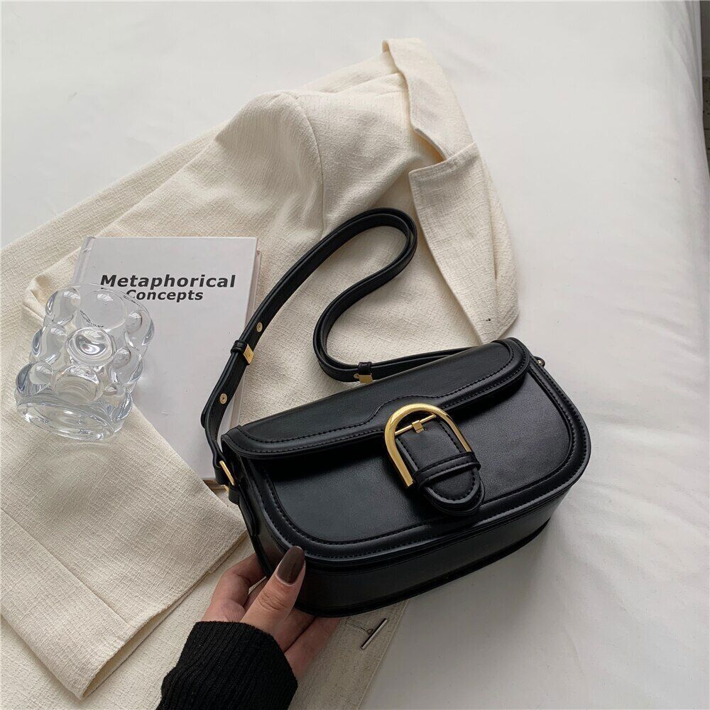 Saddle Shoulder Bags Women Crossbody Bag PU Leather Ladies Handbag