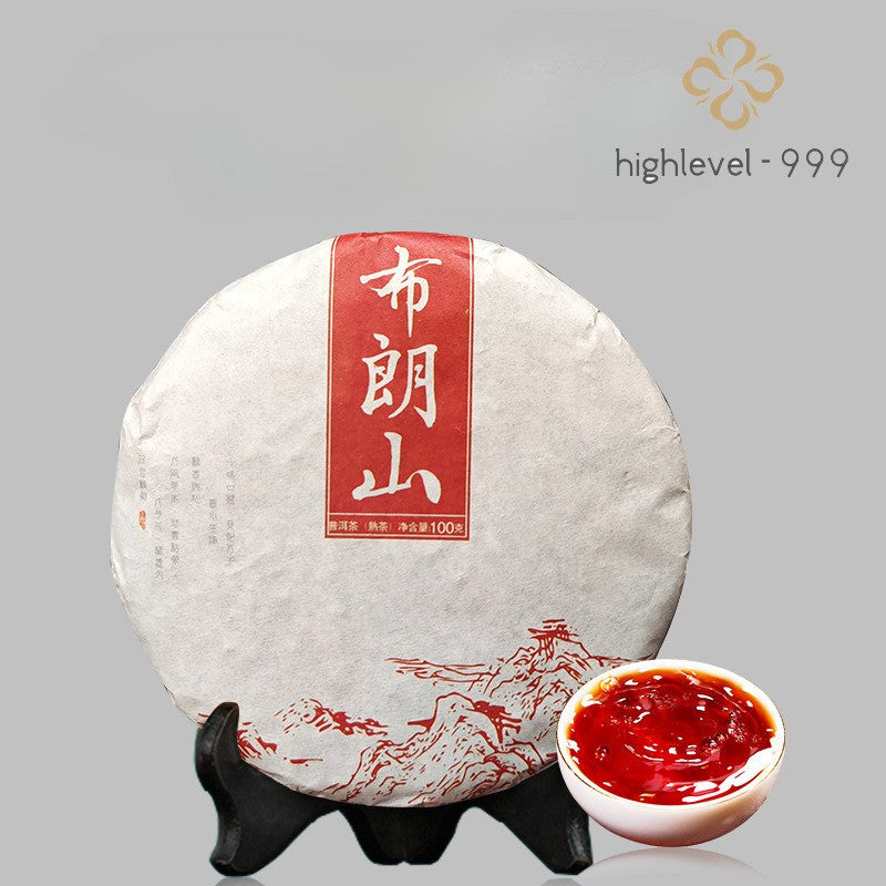 100g Ripe Pu'er Cake,Bulang Mountain Menghai Ancient Tree Yunnan Compressed Tea