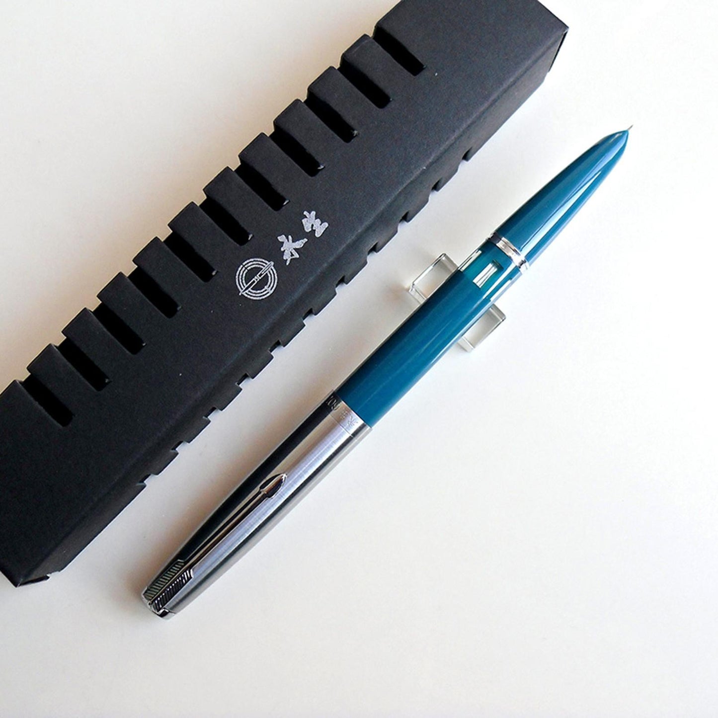 Blue 138mm Wing Sung 601 Steel Cap Vacumatic Fountain Pen F Nib 0.5mm Ink Pen B