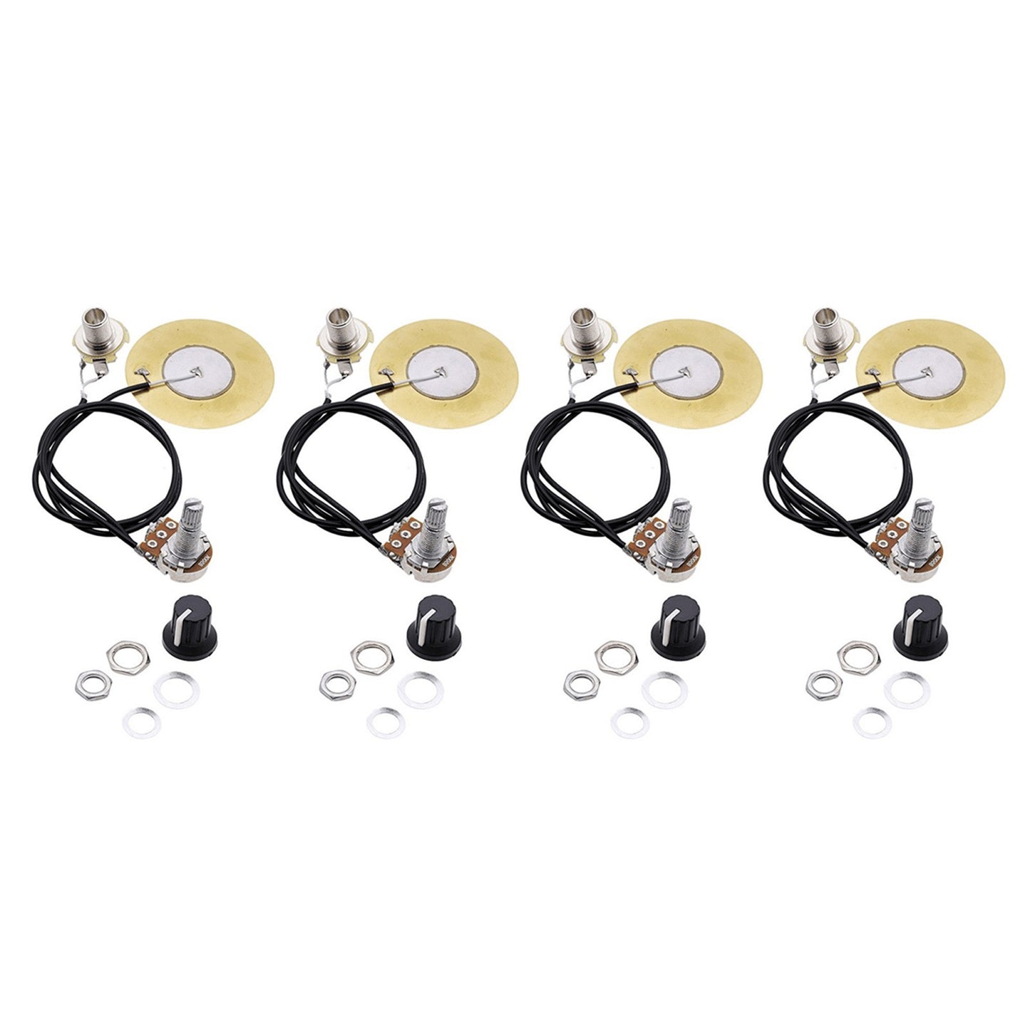4Pcs 50MM Guitar Violin Piezo Transducer Pickup Open Pickup 6.35MM Output