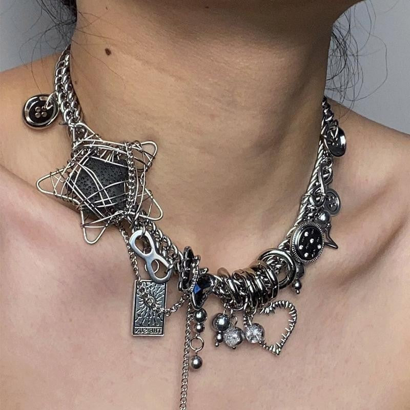 Original Punk Star Universe Choker Gothic Grunge Couple Necklace