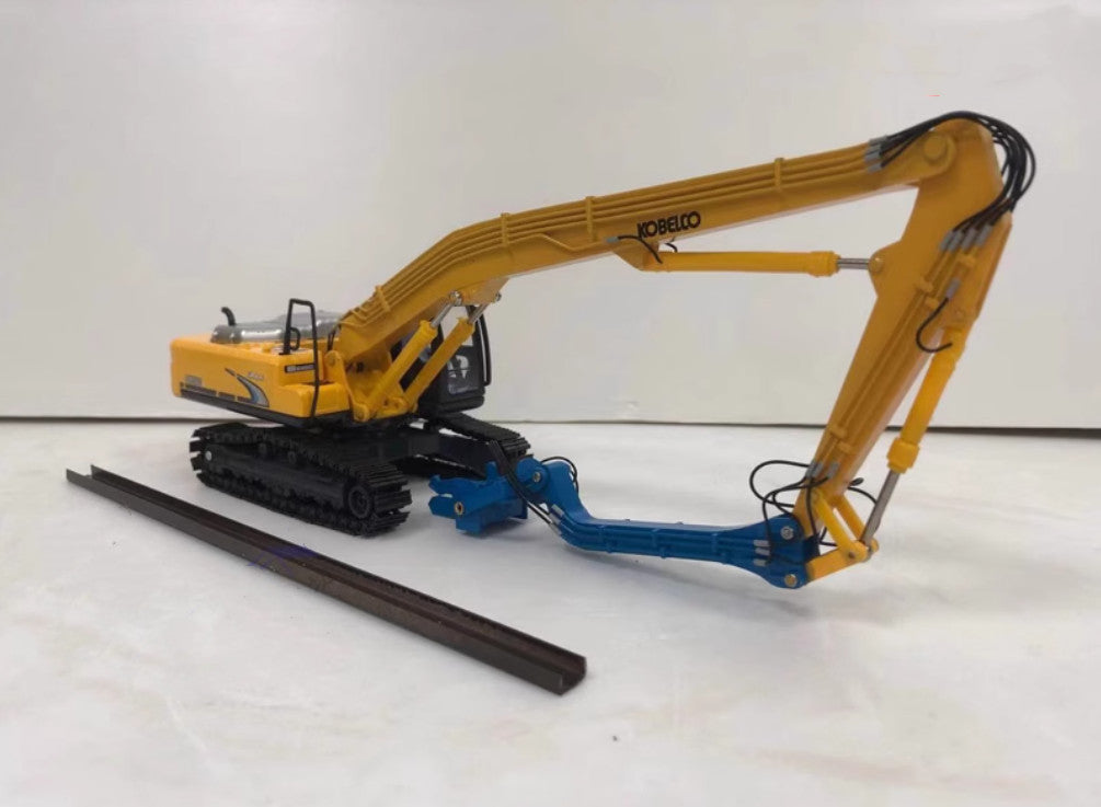 1:50 48CM KOBELCO SK350-8 Pile Driver Excavator Construct Machine Diecast Model
