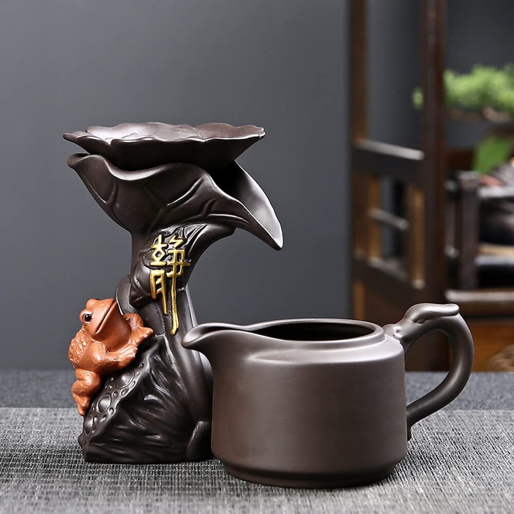 12cm Creative Purple Sand Golden Toad Tea Filter Kung Fu Tea Set Strainer