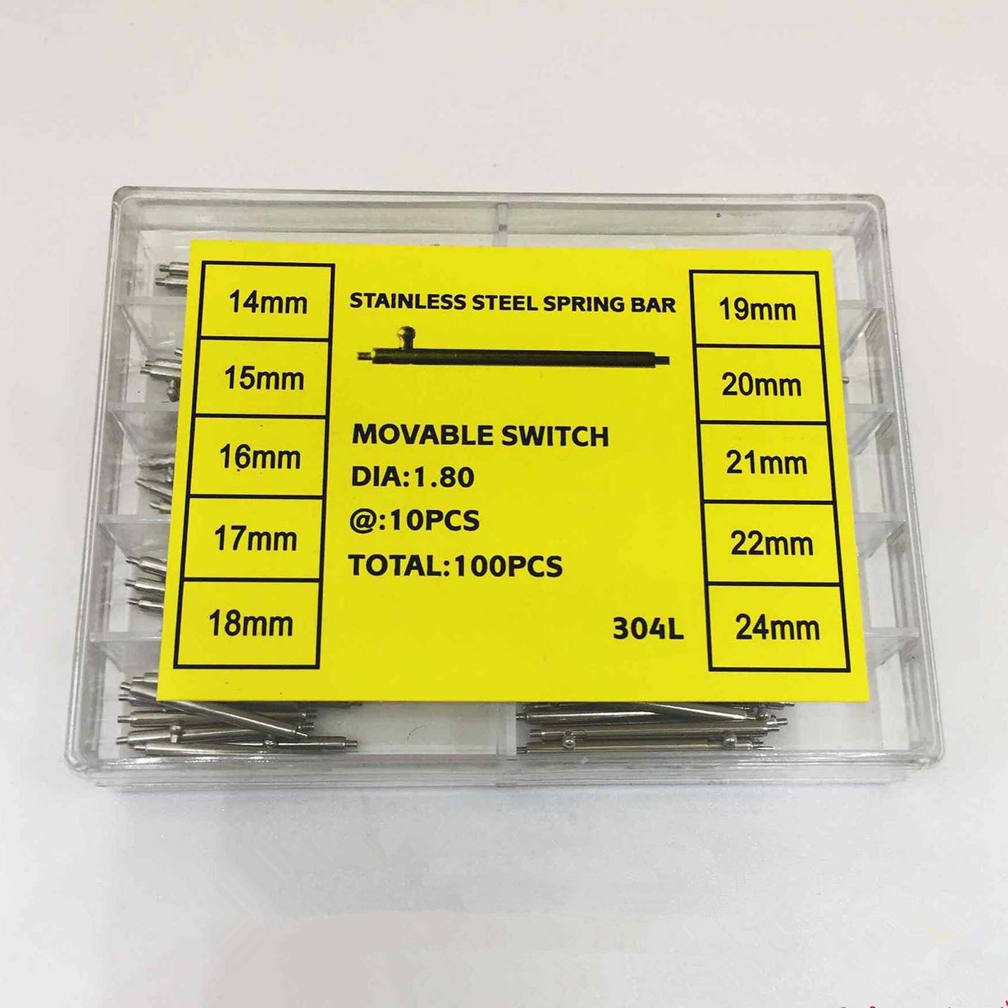 1Box Stainless Steel 14-24mm Watch Strap Spring Bars Pin Watchmaker Repair Tool