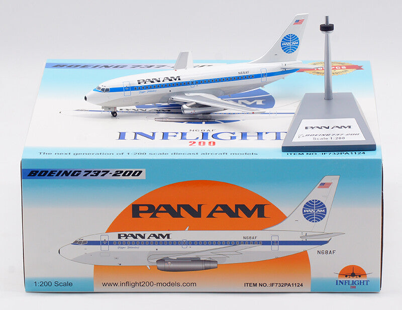 1:200 InFlight PAN AM BOEING 737-200 Passenger Airplane Diecast Aircraft Model