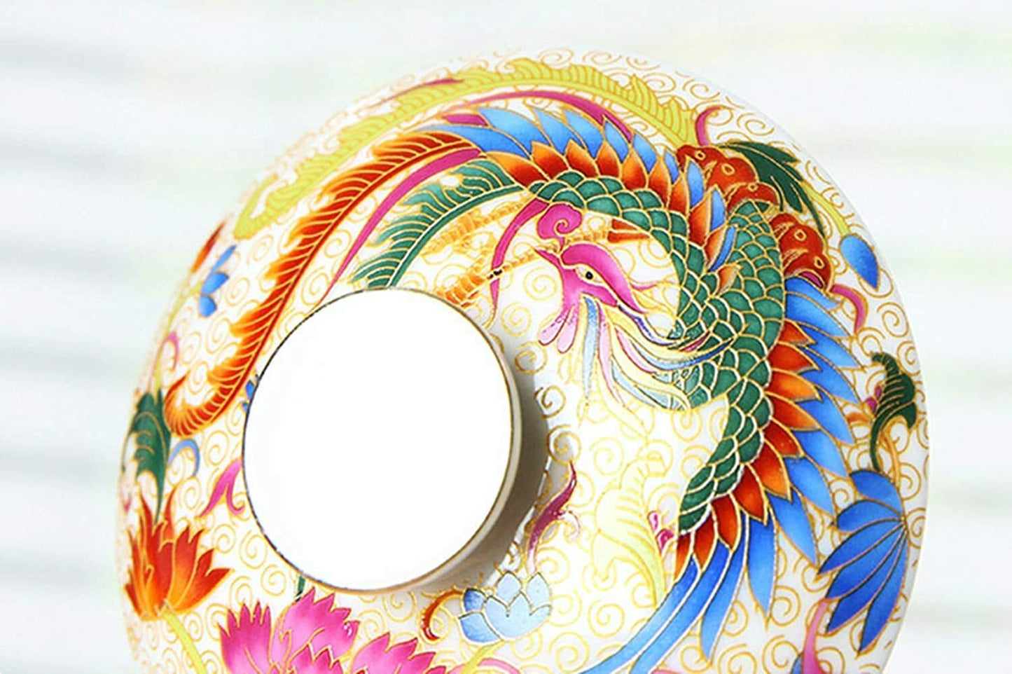 150ml Ceramic Phoenix Pattern Gaiwan Tea Set Tea Bowl Tea Cup Tureen Decor