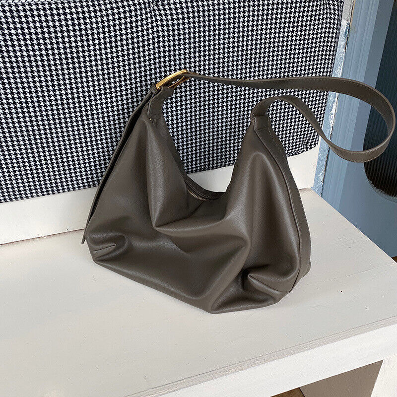 Large Capacity Shoulder Bag Fashion Soft PU Leather Handbag Tote Crossbody Bag