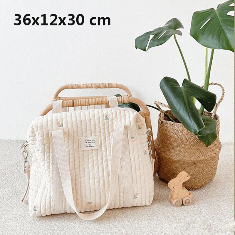 Embroidery Quilted Baby Bag Single Shoulder Bag Travel Outing Bag