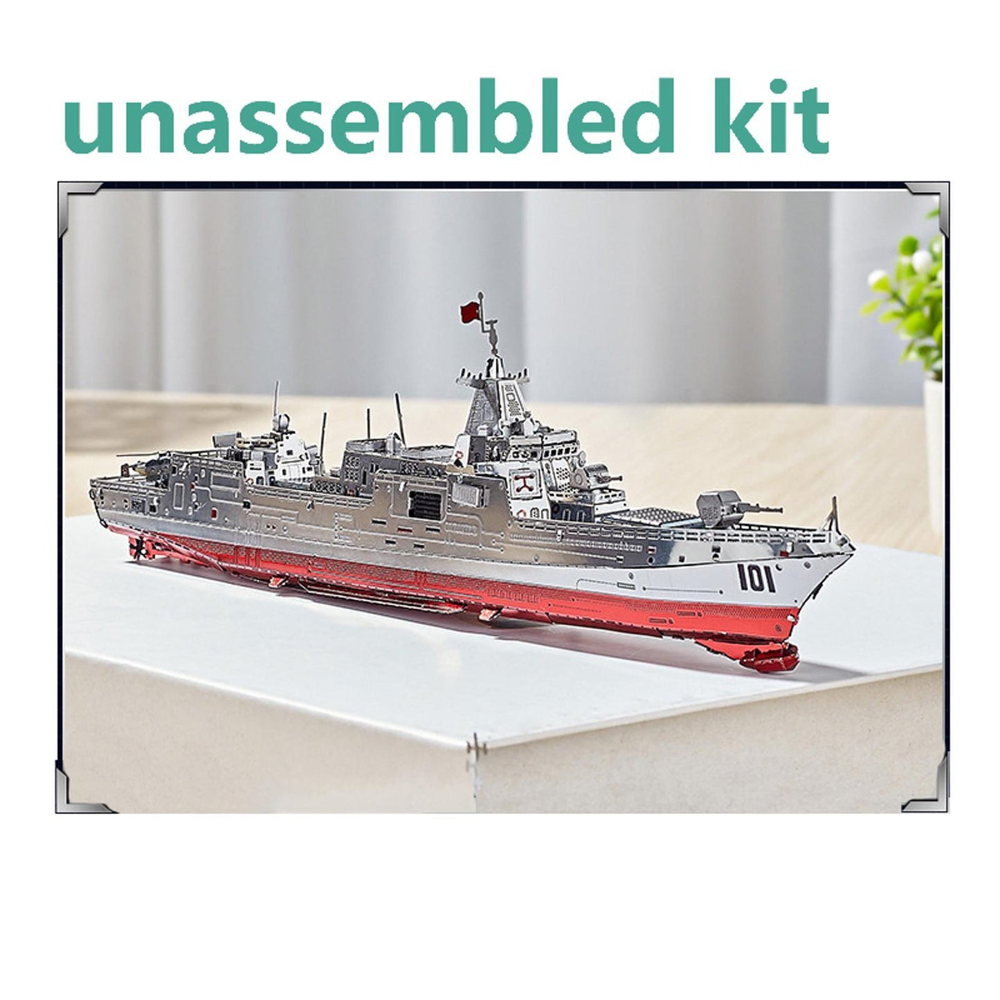 1:1000 3D Metal Battleship 055 Destroyer Model Military Ornaments Unassembled