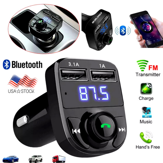 Cargador de coche carro con transmisor FM y Bluetooth para Telefonos Smart Phone